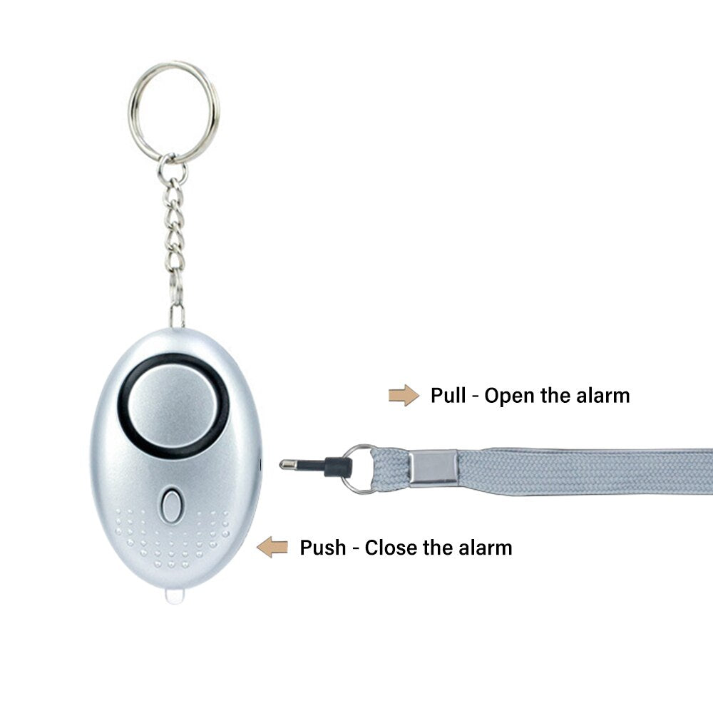 Self Defense Alarm Women120dB Egg Shape Girl Security Protect Alert Personal Safety Scream Loud Keychain Emergency Alarm