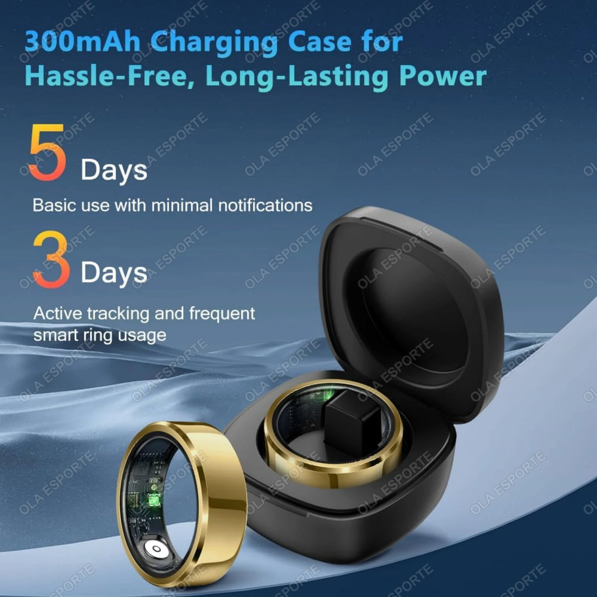 Smart Ring Blood Pressure Heart Rate Sleep Monitoring Smartring IP68 &amp; 5ATM Waterproof Multi-sport Mode Smartring Man Women