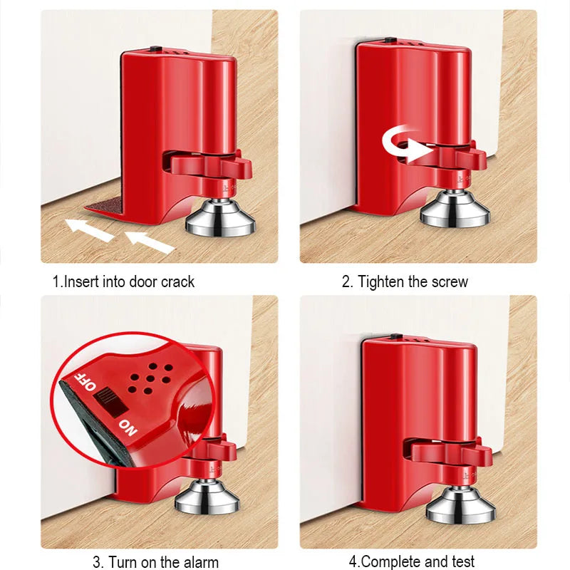Red Door Stop Alarm Security Door Stopper