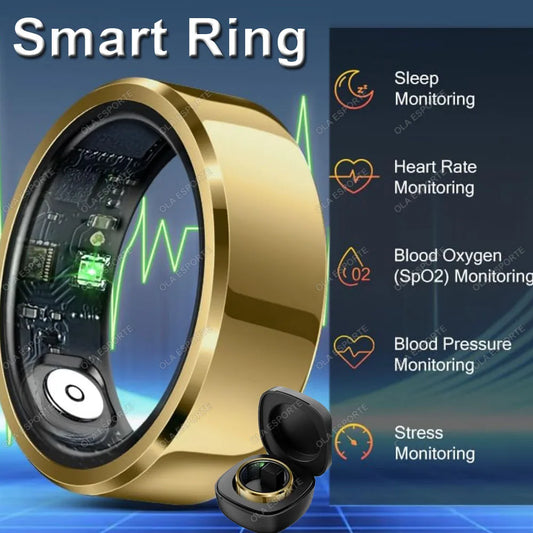 Smart Ring Blood Pressure Heart Rate Sleep Monitoring Smartring IP68 &amp; 5ATM Waterproof Multi-sport Mode Smartring Man Women