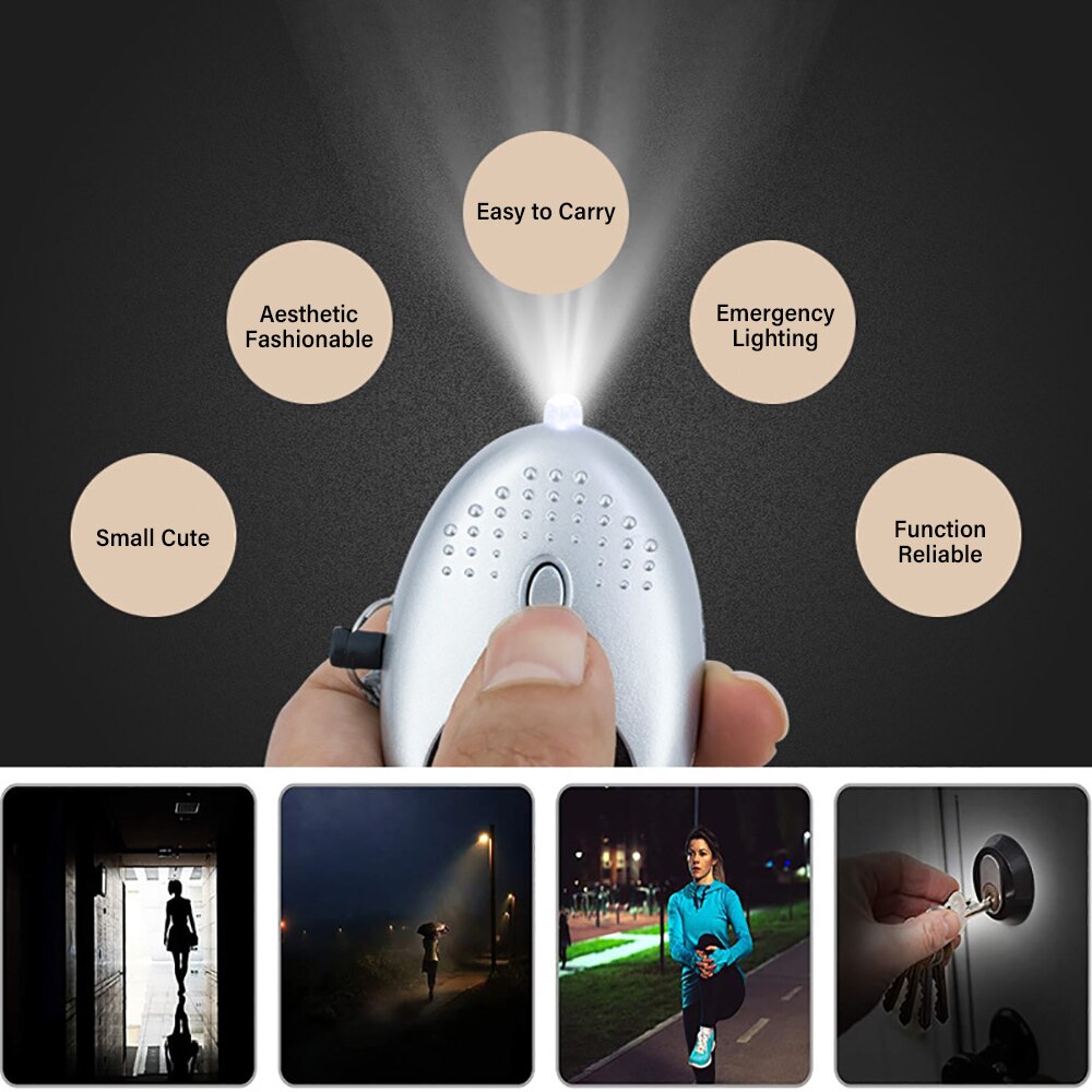 Self Defense Alarm Women120dB Egg Shape Girl Security Protect Alert Personal Safety Scream Loud Keychain Emergency Alarm